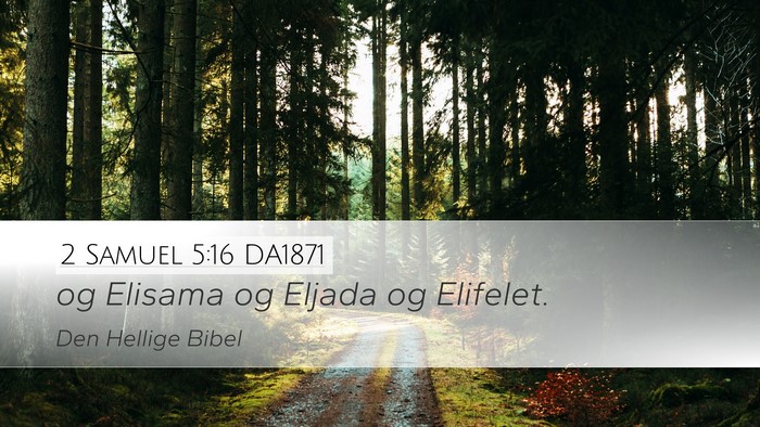2 Samuel 5:16 DA1871 Desktop Wallpaper - og Elisama og Eljada og - Desktop Bible Verse Wallpaper