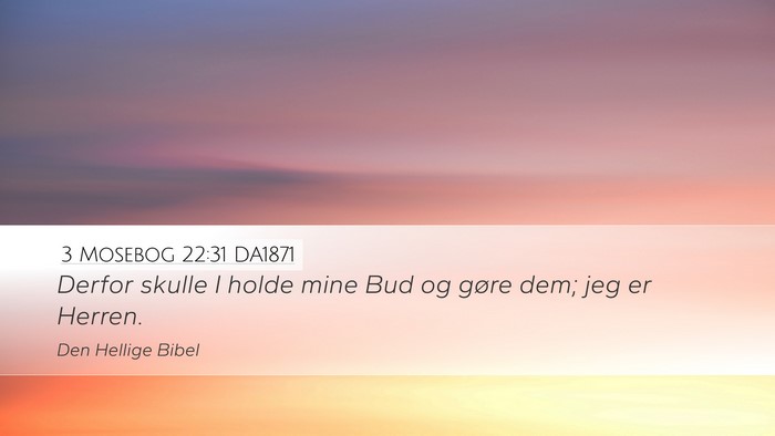 3 Mosebog 22:31 DA1871 Bible Verse Image