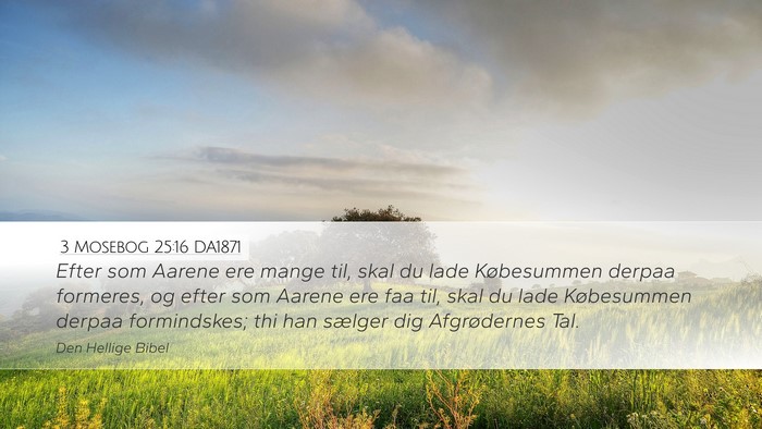 3 Mosebog 25:16 DA1871 Desktop Wallpaper - Efter som Aarene ere mange til, skal du lade - Desktop Bible Verse Wallpaper