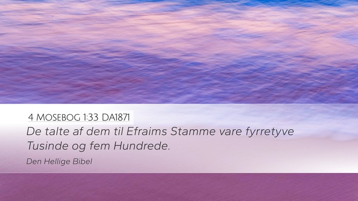 4 Mosebog 1:33 DA1871 Desktop Wallpaper - De talte af dem til Efraims Stamme vare fyrretyve - Desktop Bible Verse Wallpaper