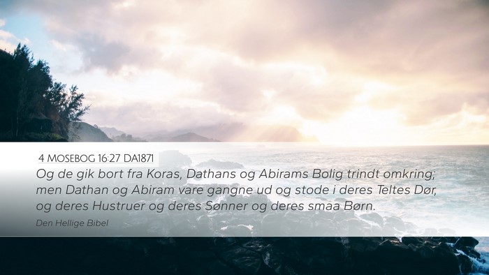 4 Mosebog 16:27 DA1871 Desktop Wallpaper - Og de gik bort fra Koras, Dathans og Abirams - Desktop Bible Verse Wallpaper