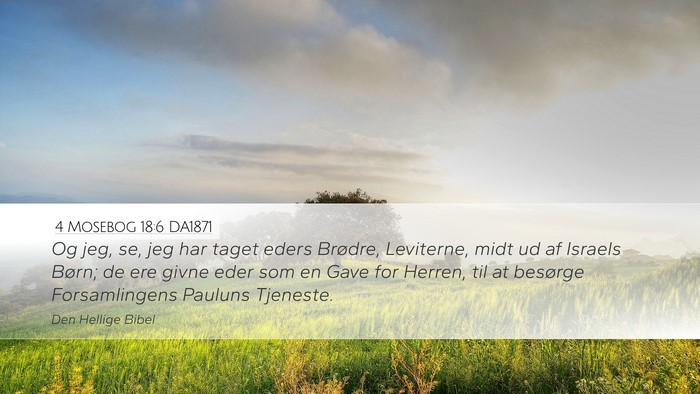 4 Mosebog 18:6 DA1871 Desktop Wallpaper - Og jeg, se, jeg har taget eders Brødre, - Desktop Bible Verse Wallpaper