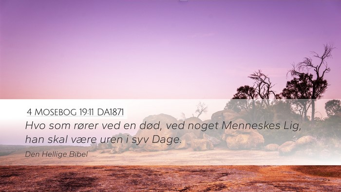 4 Mosebog 19:11 DA1871 Bible Verse Image