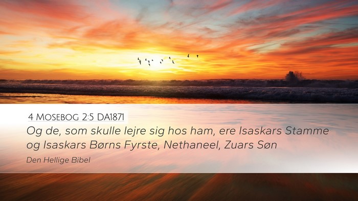 4 Mosebog 2:5 DA1871 Desktop Wallpaper - Og de, som skulle lejre sig hos ham, ere Isaskars - Desktop Bible Verse Wallpaper