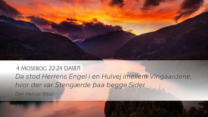 4 Mosebog 22:24 DA1871 Desktop Wallpaper - Da stod Herrens Engel i en Hulvej imellem - Desktop Bible Verse Wallpaper