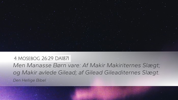 4 Mosebog 26:29 DA1871 Desktop Wallpaper - Men Manasse Børn vare: Af Makir Makiriternes - Desktop Bible Verse Wallpaper