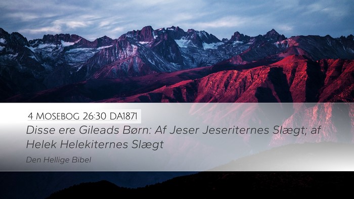 4 Mosebog 26:30 DA1871 Desktop Wallpaper - Disse ere Gileads Børn: Af Jeser Jeseriternes - Desktop Bible Verse Wallpaper