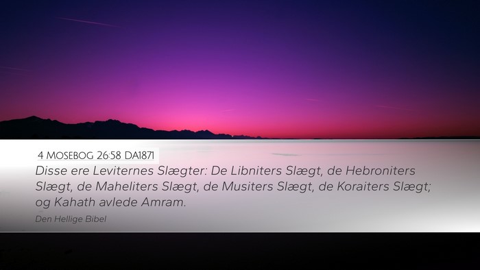 4 Mosebog 26:58 DA1871 Desktop Wallpaper - Disse ere Leviternes Slægter: De Libniters - Desktop Bible Verse Wallpaper