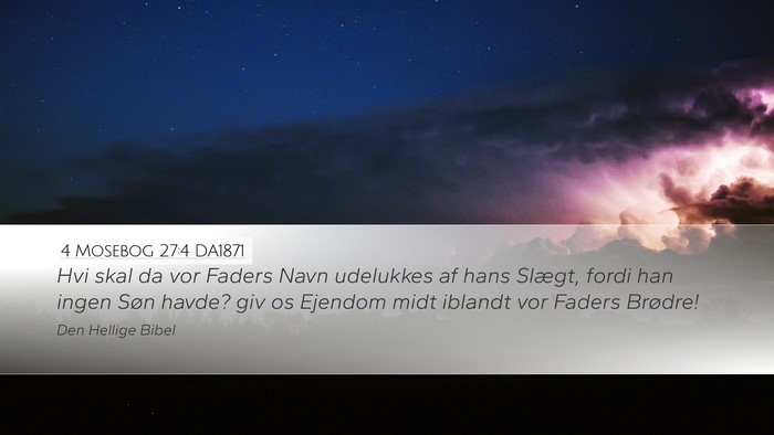4 Mosebog 27:4 DA1871 Desktop Wallpaper - Hvi skal da vor Faders Navn udelukkes af hans - Desktop Bible Verse Wallpaper