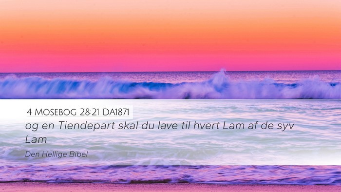 4 Mosebog 28:21 DA1871 Desktop Wallpaper - og en Tiendepart skal du lave til hvert Lam af de - Desktop Bible Verse Wallpaper