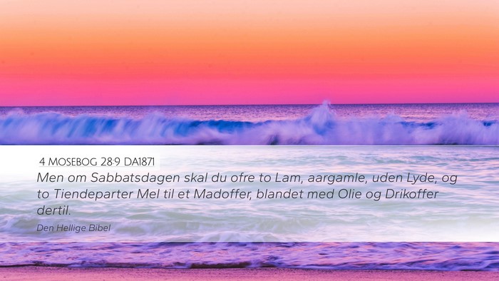 4 Mosebog 28:9 DA1871 Desktop Wallpaper - Men om Sabbatsdagen skal du ofre to Lam, - Desktop Bible Verse Wallpaper