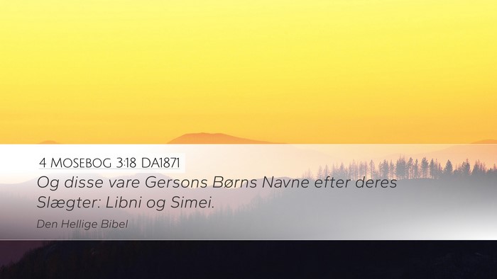 4 Mosebog 3:18 DA1871 Desktop Wallpaper - Og disse vare Gersons Børns Navne efter deres - Desktop Bible Verse Wallpaper