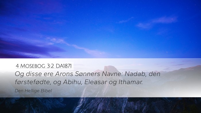 4 Mosebog 3:2 DA1871 Desktop Wallpaper - Og disse ere Arons Sønners Navne: Nadab, den - Desktop Bible Verse Wallpaper