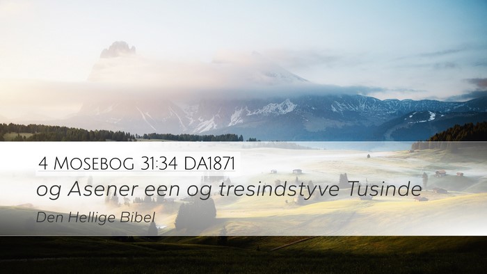 4 Mosebog 31:34 DA1871 Desktop Wallpaper - og Asener een og tresindstyve - Desktop Bible Verse Wallpaper
