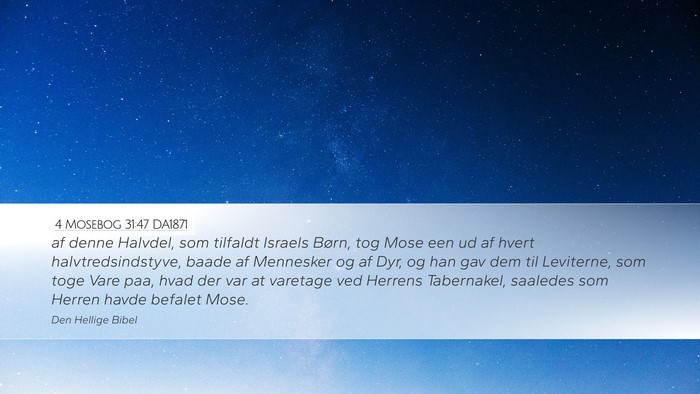 4 Mosebog 31:47 DA1871 Desktop Wallpaper - af denne Halvdel, som tilfaldt Israels Børn, tog - Desktop Bible Verse Wallpaper