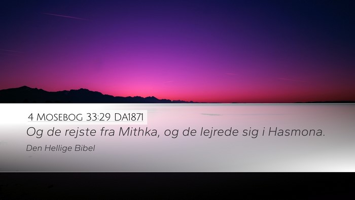 4 Mosebog 33:29 DA1871 Desktop Wallpaper - Og de rejste fra Mithka, og de lejrede sig i - Desktop Bible Verse Wallpaper