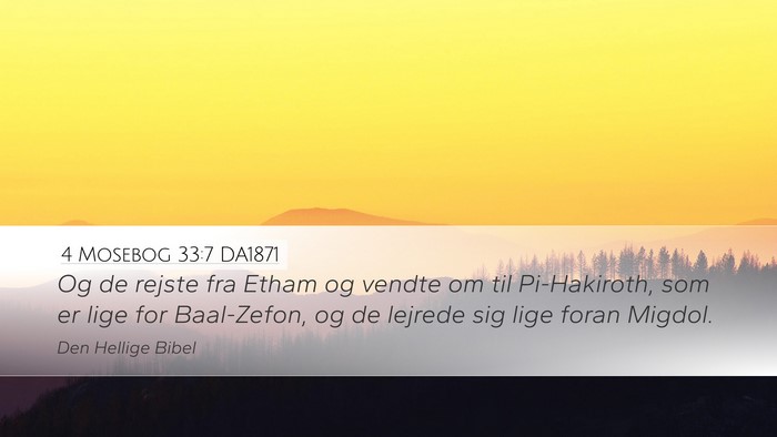 4 Mosebog 33:7 DA1871 Desktop Wallpaper - Og de rejste fra Etham og vendte om til - Desktop Bible Verse Wallpaper