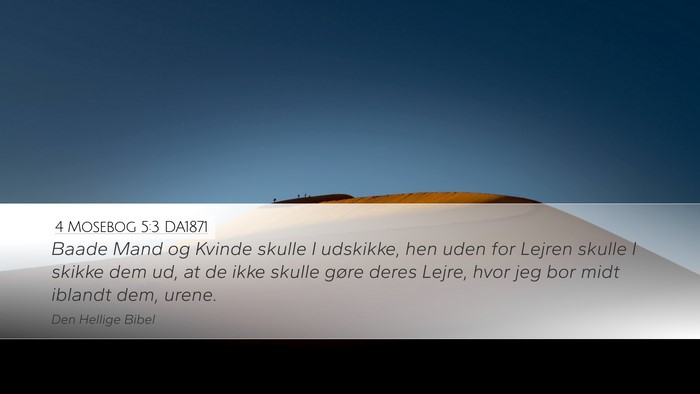 4 Mosebog 5:3 DA1871 Desktop Wallpaper - Baade Mand og Kvinde skulle I udskikke, hen uden - Desktop Bible Verse Wallpaper