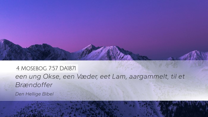 4 Mosebog 7:57 DA1871 Desktop Wallpaper - een ung Okse, een Væder, eet Lam, aargammelt, - Desktop Bible Verse Wallpaper
