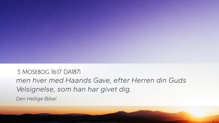 5 Mosebog 16:17 DA1871 Desktop Wallpaper - men hver med Haands Gave, efter Herren din Guds - Desktop Bible Verse Wallpaper