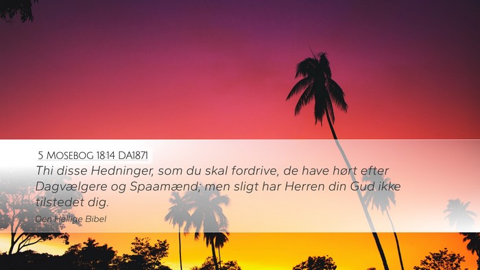 5 Mosebog 18:14 DA1871 Desktop Wallpaper - Thi disse Hedninger, som du skal fordrive, de - Desktop Bible Verse Wallpaper