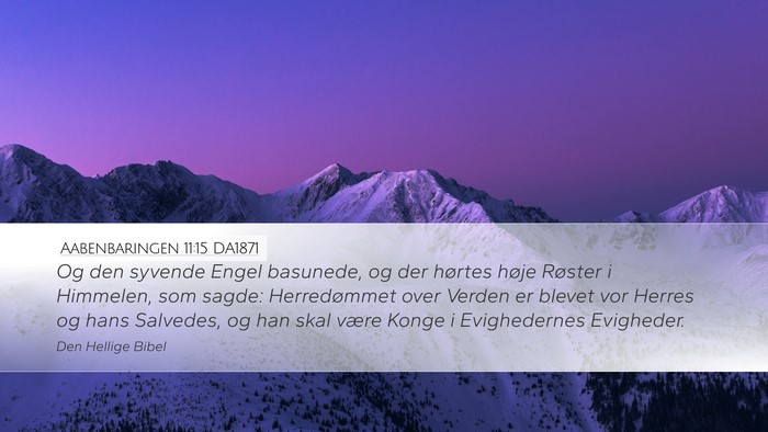 Aabenbaringen 11:15 DA1871 Bible Verse Image