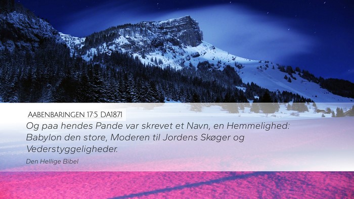 Aabenbaringen 17:5 DA1871 Bible Verse Image