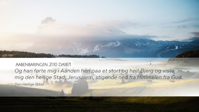 Aabenbaringen 21:10 DA1871 Bible Verse Image