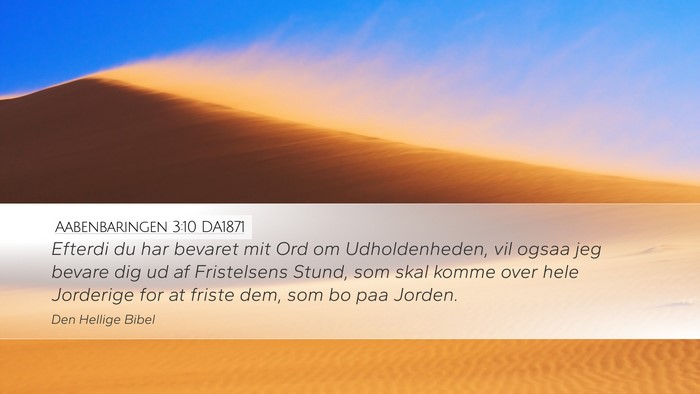 Aabenbaringen 3:10 DA1871 Bible Verse Image
