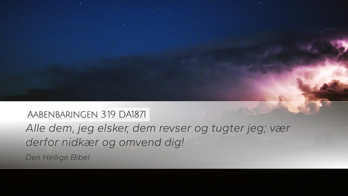 Aabenbaringen 3:19 DA1871 Bible Verse Image
