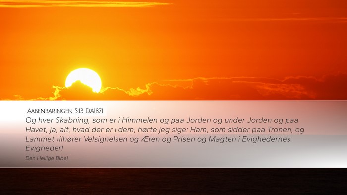 Aabenbaringen 5:13 DA1871 Bible Verse Image