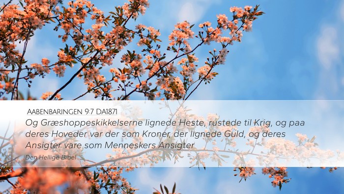 Aabenbaringen 9:7 DA1871 Bible Verse Image