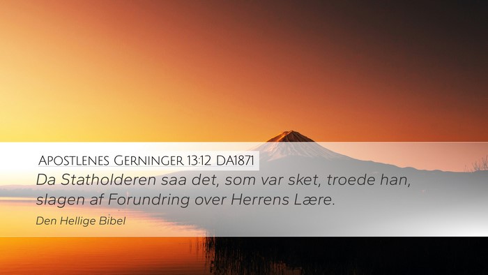 Apostlenes Gerninger 13:12 DA1871 Bible Verse Image