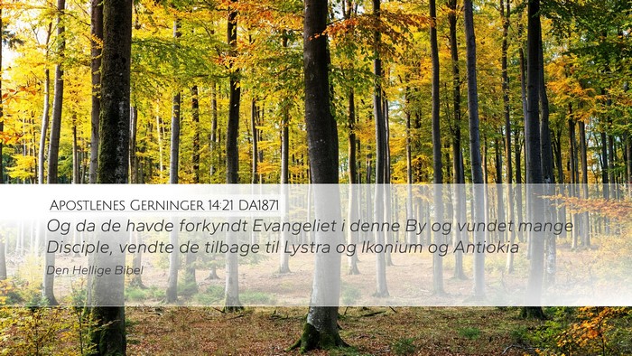 Apostlenes Gerninger 14:21 DA1871 Bible Verse Image