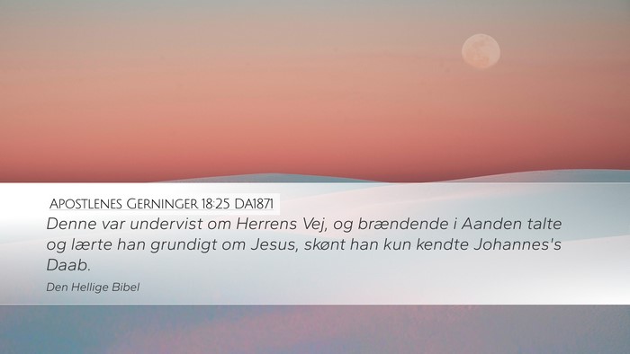 Apostlenes Gerninger 18:25 DA1871 Bible Verse Image