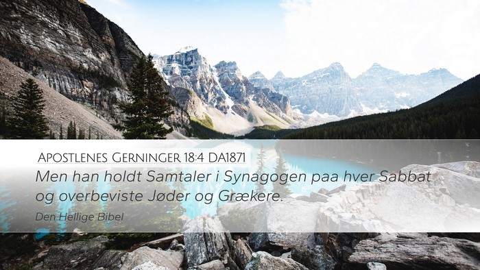 Apostlenes Gerninger 18:4 DA1871 Bible Verse Image