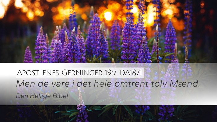 Apostlenes Gerninger 19:7 DA1871 Desktop Wallpaper - Men de vare i det hele omtrent tolv - Desktop Bible Verse Wallpaper