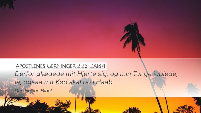 Apostlenes Gerninger 2:26 DA1871 Bible Verse Image