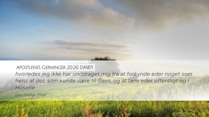 Apostlenes Gerninger 20:20 DA1871 Bible Verse Image