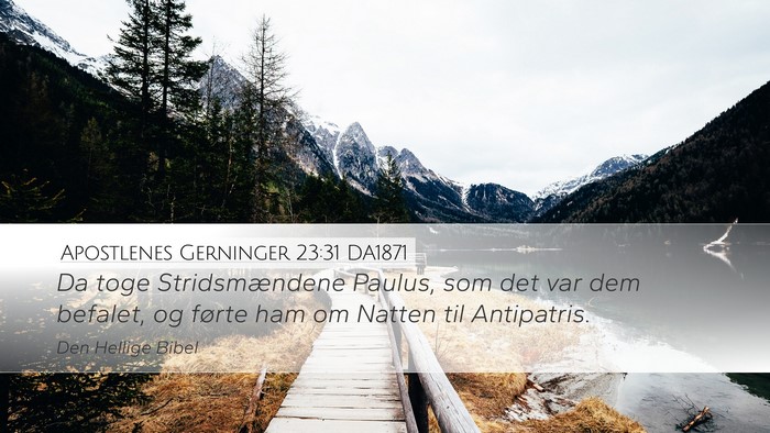 Apostlenes Gerninger 23:31 DA1871 Desktop Wallpaper - Da toge Stridsmændene Paulus, som det var dem - Desktop Bible Verse Wallpaper