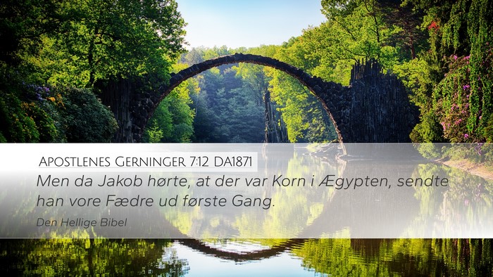 Apostlenes Gerninger 7:12 DA1871 Bible Verse Image