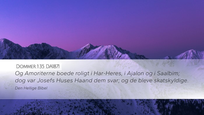 Dommer 1:35 DA1871 Bible Verse Image