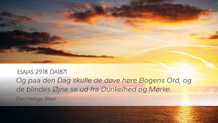 Esajas 29:18 DA1871 Bible Verse Image