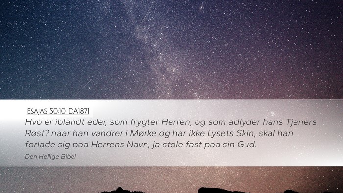 Esajas 50:10 DA1871 Bible Verse Image