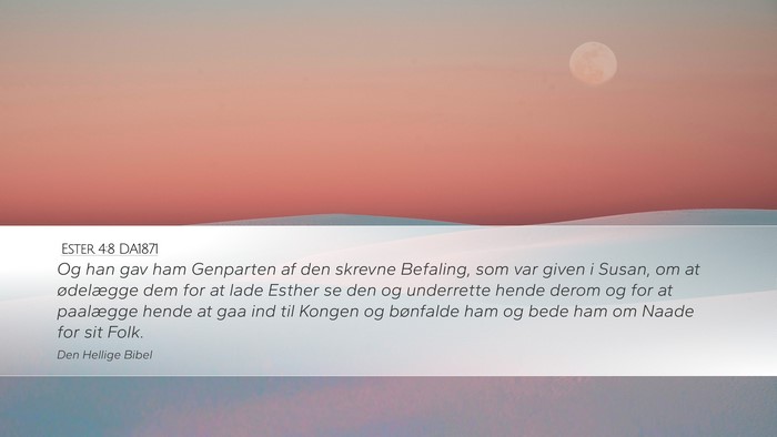 Ester 4:8 DA1871 Bible Verse Image