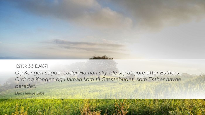 Ester 5:5 DA1871 Desktop Wallpaper - Og Kongen sagde: Lader Haman skynde sig at gøre - Desktop Bible Verse Wallpaper