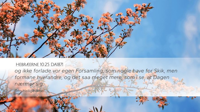 Hebræerne 10:25 DA1871 Bible Verse Image