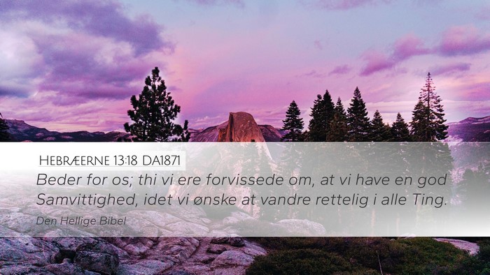 Hebræerne 13:18 DA1871 Bible Verse Image