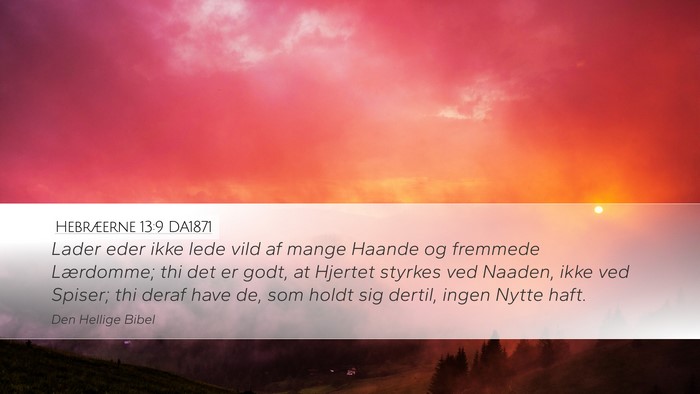 Hebræerne 13:9 DA1871 Bible Verse Image