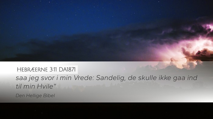 Hebræerne 3:11 DA1871 Bible Verse Image
